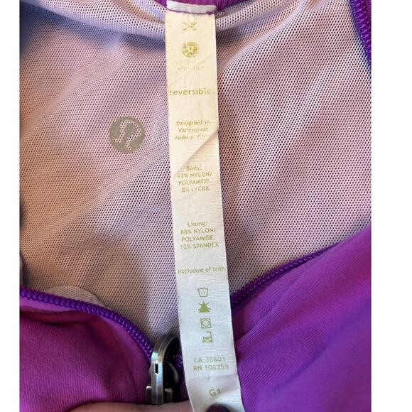 EUC LULULEMON Raja Reversible Purple Jacket Yoga Thumbhole Luon Mesh Full Zip 4 - Picture 7 of 7